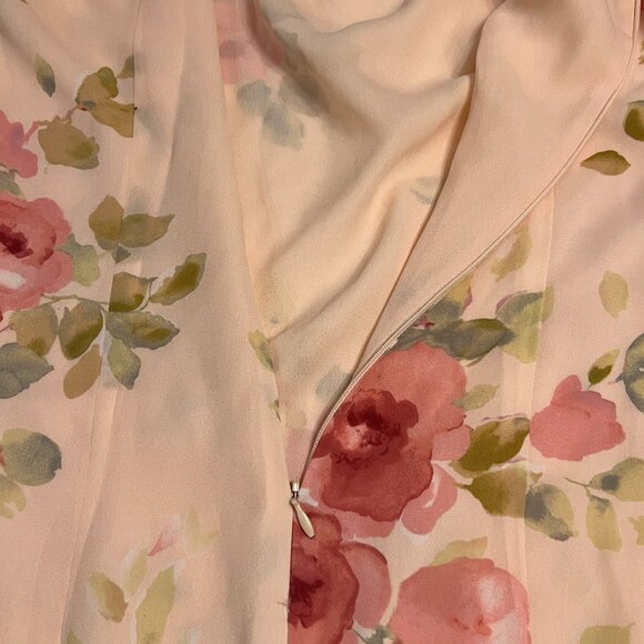 Vintage Casual Corner Annex Women’s Floral Maxi Dress Size 2 Peach Cottagecore - Picture 3 of 10